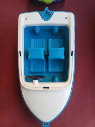 Barca playmobil azul y blanco