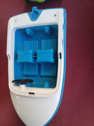 Barca playmobil azul y blanco