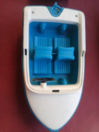 Barca playmobil azul y blanco