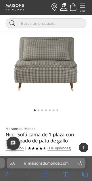 Sofá cama 1 plaza Nio Maisons du Monde
