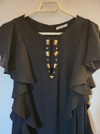 Vestito Justor nero con rouches