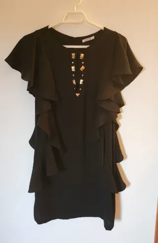 Vestito Justor nero con rouches