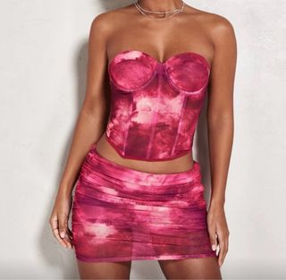 Conjunto Top Corsé y Falda Tie-Dye