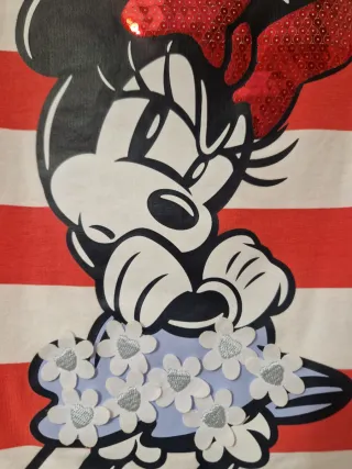 Maglietta Minnie Mouse a righe rosse e bianche