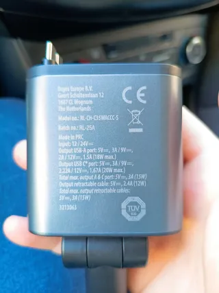 Cargador Coche retractil