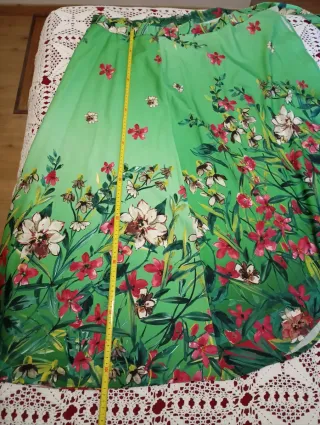Falda pareo verde floral talla única
