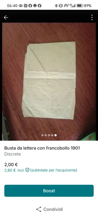 Busta da lettera con francobollo 1901