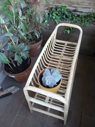 Soporte plantas bambú 2 estantes