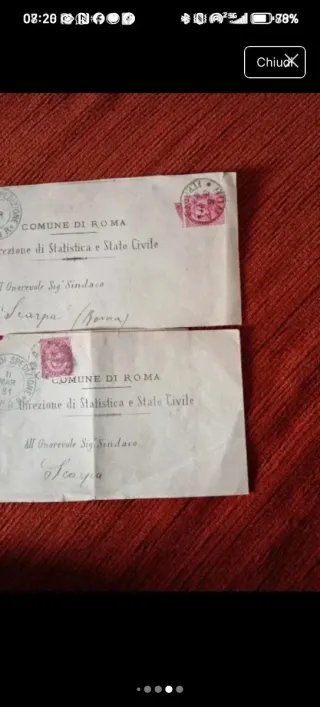 2 buste COMUNE DI ROMA 1881