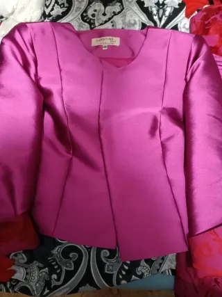 Vestido de fiesta rosa y rojo