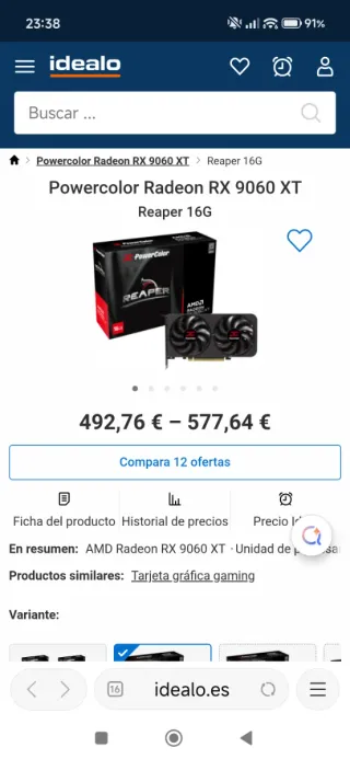 Tarjeta Gráfica AMD Radeon RX 9060 XT 16GB
