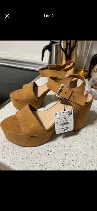Sandalias Bershka Marrones Talla 38