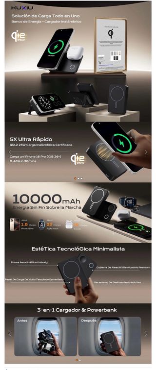 NUEVO! Cargador Inalámbrico Magnético iphone 25W