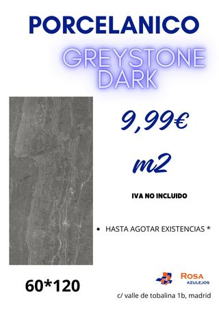 Azulejo Porcelánico Greystone Dark 60x120