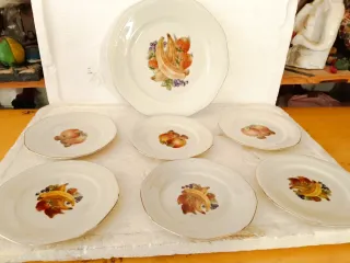 Servizio piatti porcellana vintage frutta
