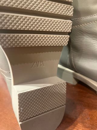 Botas de piel altas beige