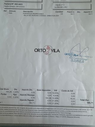 Silla de ruedas plegable