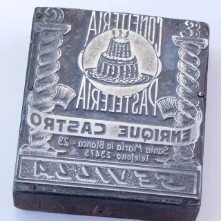 Bloque Cliché Imprenta Pastelería Enrique Castro