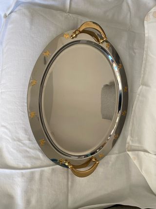 Vassoio ovale decorato con cani