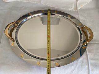 Vassoio ovale decorato con cani