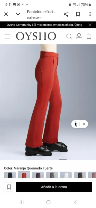 Pantalón Oysho rojo flare. Utilizado en 3 ocasione