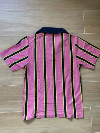 Camisa Adidas Vintage Rayas Rosa Negra Amarilla