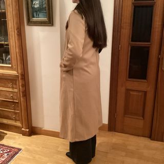 Abrigo largo beige talla M
