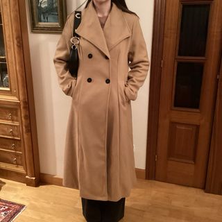 Abrigo largo beige talla M