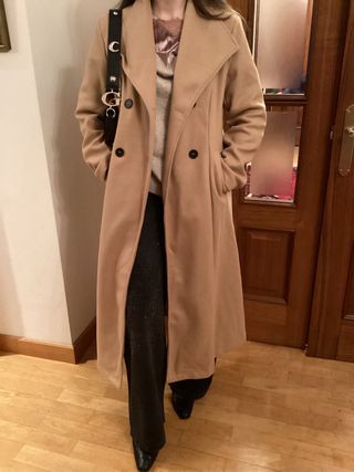 Abrigo largo beige talla M