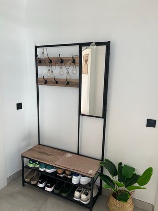 Mueble recibidor metal y madera