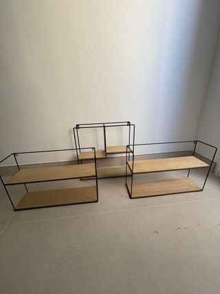 Estanterías de pared madera y metal