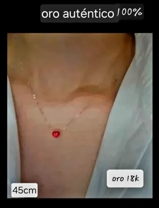 Collar Corazón Oro 18k 45cm