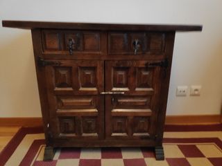 Mueble rústico castellano entrada madera