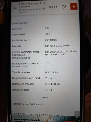 Kit Frenos Tambor Seat Ibiza / VW Polo