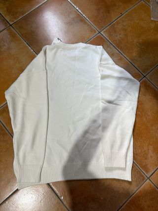 Maglione Ami Paris Bianco con Cuore Rosso