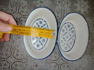 2 Ciotoline ceramica decorate blu e bianche