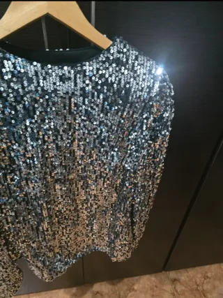 Camiseta lentejuelas brillo talla L sin estrenar