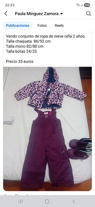Conjunto ropa nieve niña 2 años