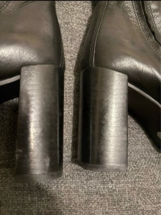 Botas Piel Altas Tacón Negro