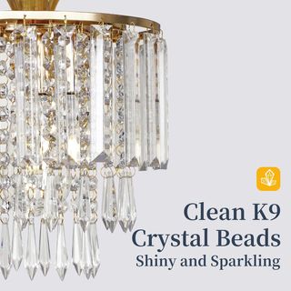 Lámpara Techo Cristal Oro E27