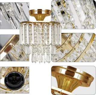 Lámpara Techo Cristal Oro E27