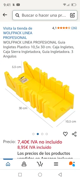 Guía Ingletes Plástico 10.5x30cm