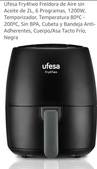 Freidora Ufesa Fry4two 2L Negra