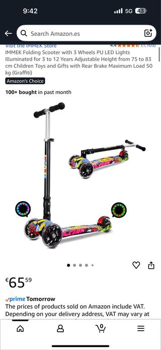 Patinete 3 ruedas infantil