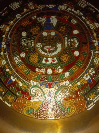 Plato Decorativo Pared Azteca Metal