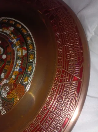 Plato Decorativo Pared Azteca Metal