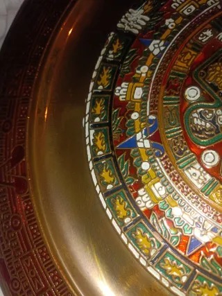 Plato Decorativo Pared Azteca Metal