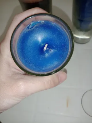 3 candele in vetro, set candele in bicchiere