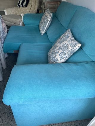 Sofá 3 plazas azul turquesa