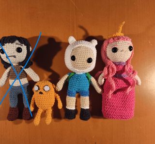 Amigurumis Hora de Aventura: Jake, Finn, Chicle